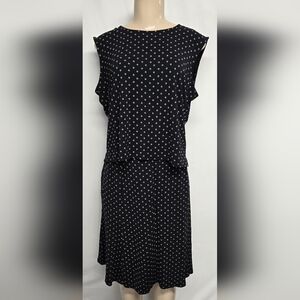 Talbots L Two Piece Skirt Set Slinky Stretch Knit Sleeveless Elastic Waist